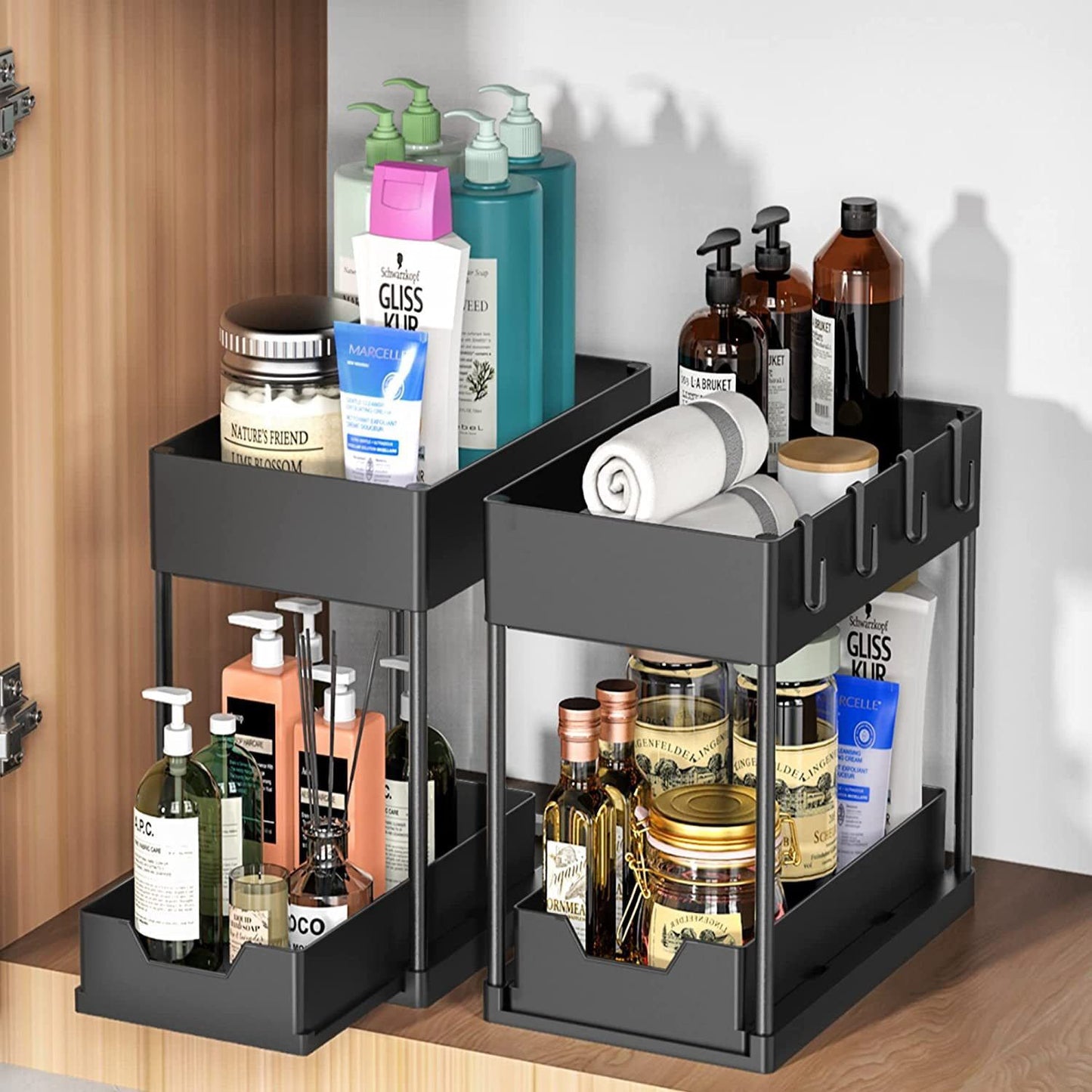 2-Tier Under Sink Organizer – Pull-Out Kitchen Storage Rack