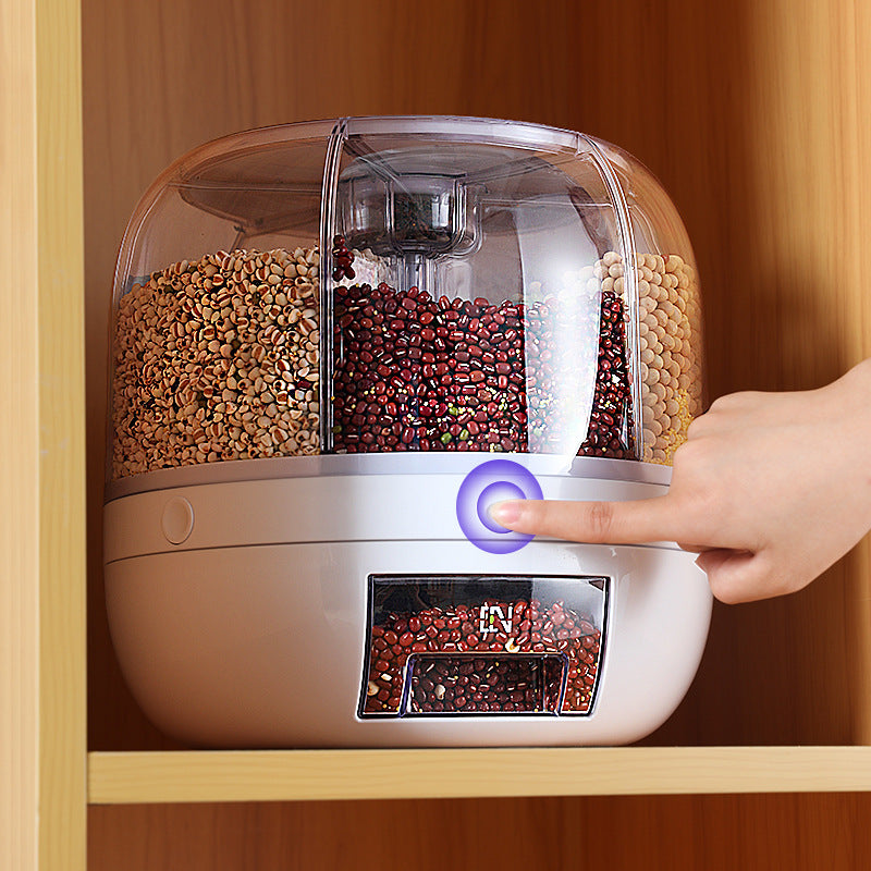 Rotating Multi-Cell Rice Storage Box – Airtight Grain Storage Container