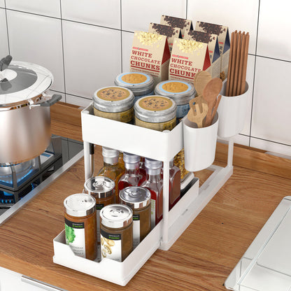 2-Tier Under Sink Organizer – Pull-Out Kitchen Storage Rack