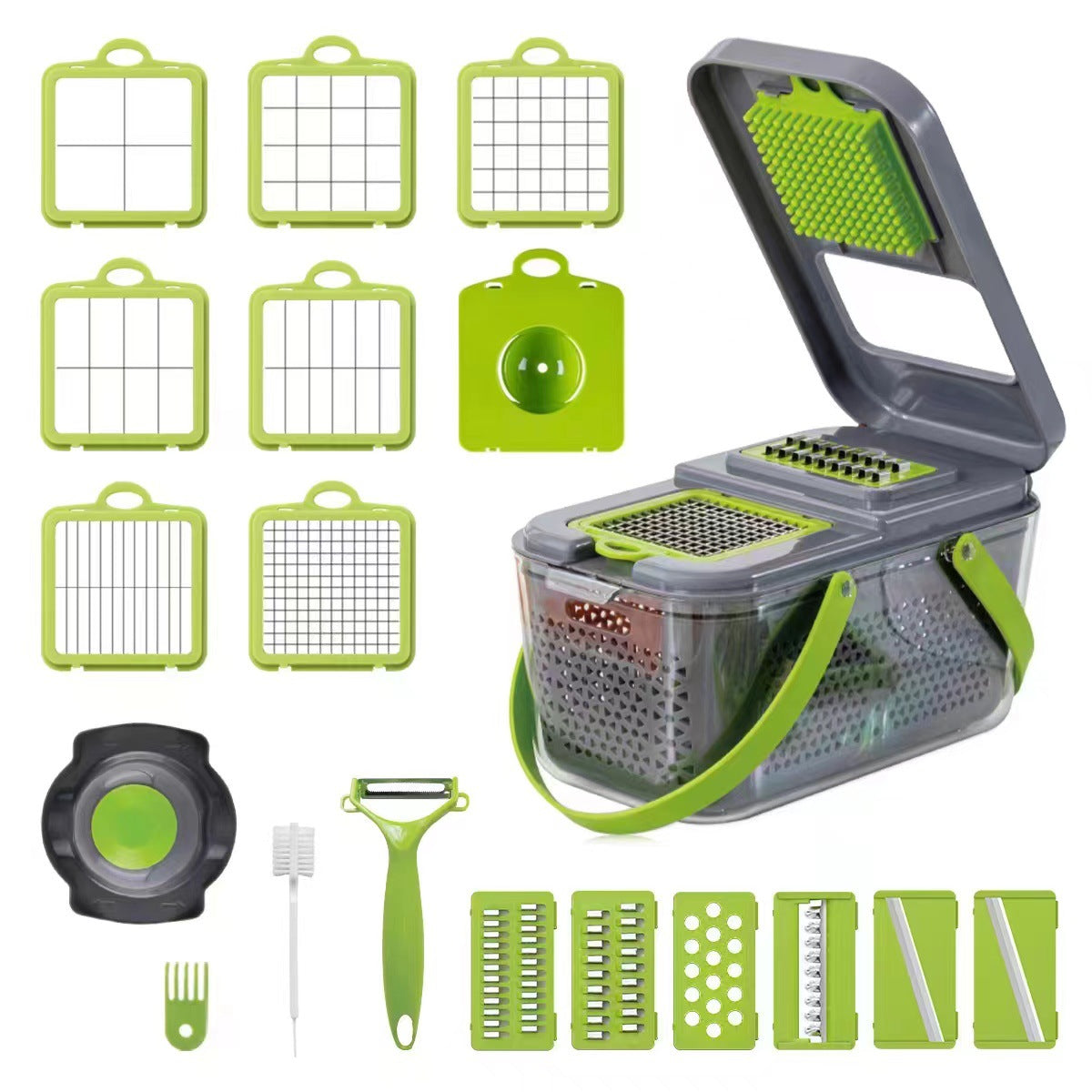 22-in-1 Kitchen Handheld Vegetable Chopper – Manual Food Cutter &amp; Slicer