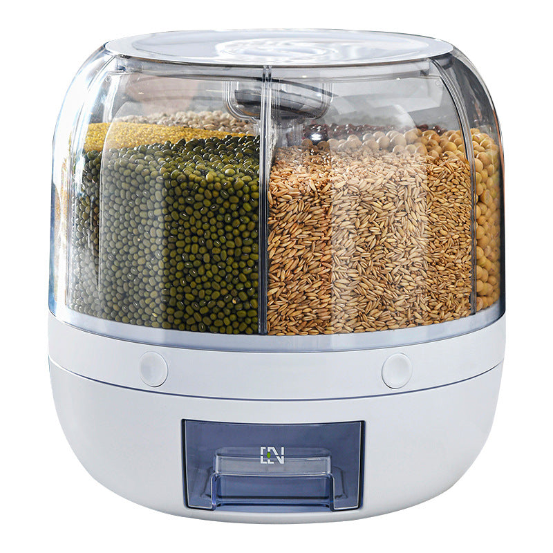 Rotating Multi-Cell Rice Storage Box – Airtight Grain Storage Container