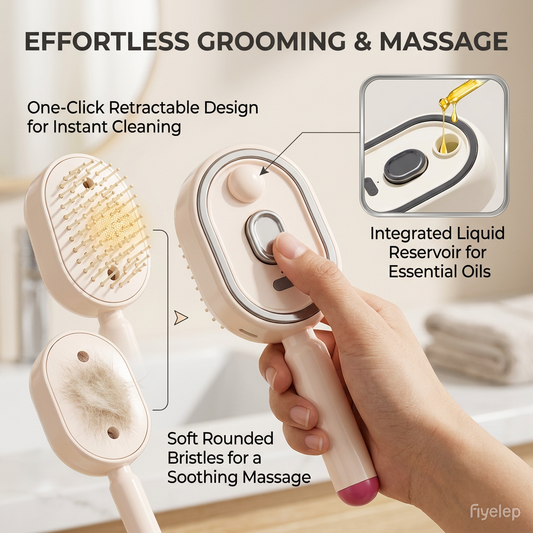 Custom Electric Spray Massage Comb – Self-Cleaning Nano Mist Hair Brush