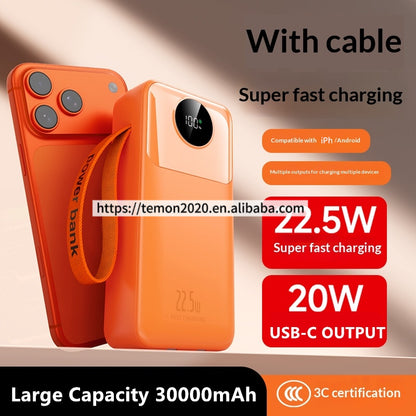 30000mAh Power Bank – 22.5W Fast Charging with Digital Display