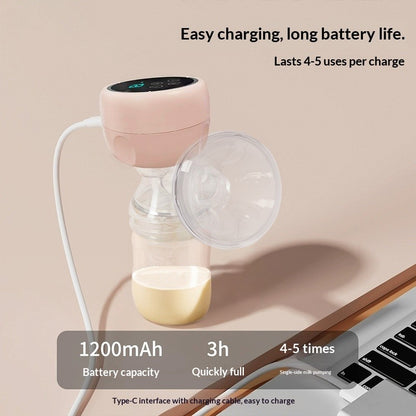 Pink Digital Breast Pump Set for New Mothers – Rechargeable Electric Breast Pump