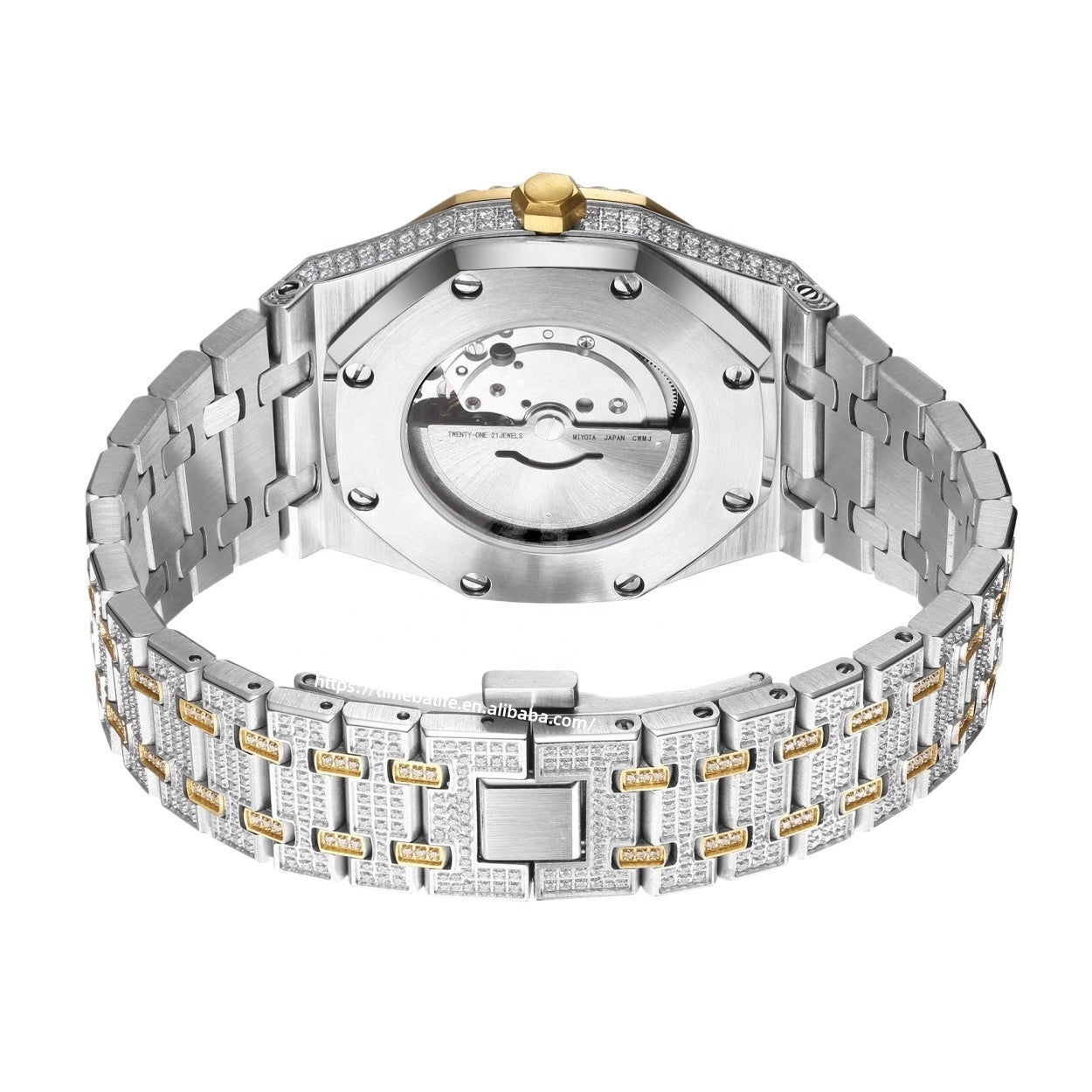 Luxury Rose Gold Moissanite Mechanical Watch – Iced Out Diamond Men's Watch