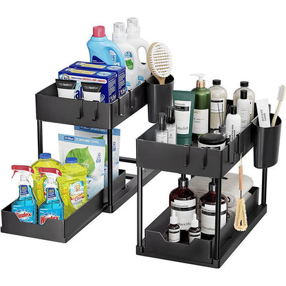 2-Tier Under Sink Organizer – Pull-Out Kitchen Storage Rack